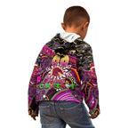 Merry Christmas Broncos Kid Hoodie Aboriginal Santa Rugby Mascot - Brisbane