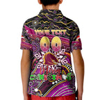 Merry Christmas Broncos Kid Polo Shirt Aboriginal Santa Rugby Mascot - Brisbane