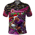 Merry Christmas Broncos Polo Shirt Aboriginal Santa Rugby Mascot - Brisbane
