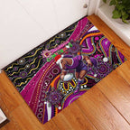 Merry Christmas Broncos Rubber Doormat Aboriginal Santa Rugby Mascot - Brisbane