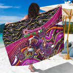 Merry Christmas Broncos Sarong Aboriginal Santa Rugby Mascot - Brisbane