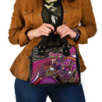Merry Christmas Broncos Shoulder Handbag Aboriginal Santa Rugby Mascot - Brisbane