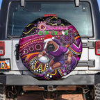 Merry Christmas Broncos Spare Tire Cover Aboriginal Santa Rugby Mascot - Brisbane