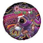 Merry Christmas Broncos Spare Tire Cover Aboriginal Santa Rugby Mascot - Brisbane
