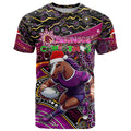 Merry Christmas Broncos T Shirt Aboriginal Santa Rugby Mascot - Brisbane