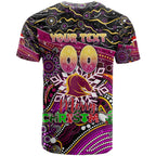 Merry Christmas Broncos T Shirt Aboriginal Santa Rugby Mascot - Brisbane