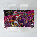 Merry Christmas Broncos Tablecloth Aboriginal Santa Rugby Mascot - Brisbane
