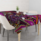 Merry Christmas Broncos Tablecloth Aboriginal Santa Rugby Mascot - Brisbane