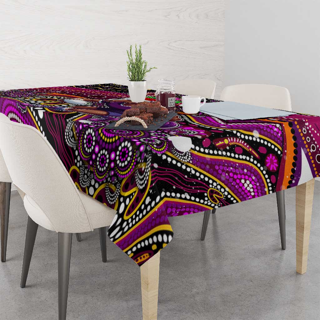 Merry Christmas Broncos Tablecloth Aboriginal Santa Rugby Mascot - Brisbane