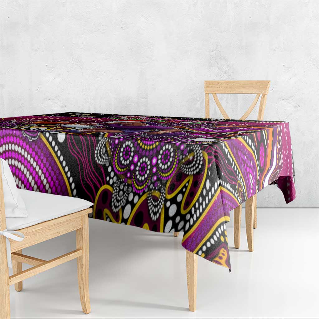 Merry Christmas Broncos Tablecloth Aboriginal Santa Rugby Mascot - Brisbane