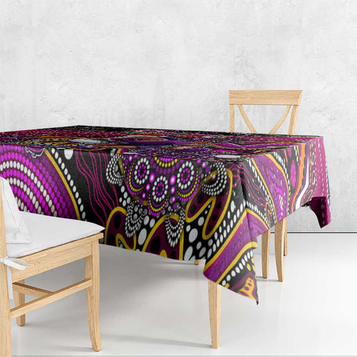 Merry Christmas Broncos Tablecloth Aboriginal Santa Rugby Mascot - Brisbane