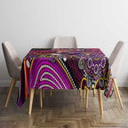 Merry Christmas Broncos Tablecloth Aboriginal Santa Rugby Mascot - Brisbane