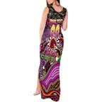 Merry Christmas Broncos Tank Maxi Dress Aboriginal Santa Rugby Mascot - Brisbane