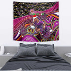 Merry Christmas Broncos Tapestry Aboriginal Santa Rugby Mascot - Brisbane