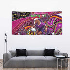 Merry Christmas Broncos Tapestry Aboriginal Santa Rugby Mascot - Brisbane