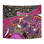 Merry Christmas Broncos Tapestry Aboriginal Santa Rugby Mascot - Brisbane