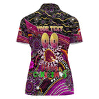 Merry Christmas Broncos Women Polo Shirt Aboriginal Santa Rugby Mascot - Brisbane