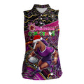 Merry Christmas Broncos Women Sleeveless Polo Shirt Aboriginal Santa Rugby Mascot - Brisbane