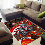 Merry Christmas Dolphins Area Rug Aboriginal Santa Rugby Mascot - Redcliffe