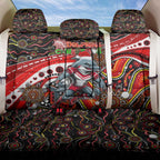 Merry Christmas Dolphins Back Car Seat Cover Aboriginal Santa Rugby Mascot - Redcliffe