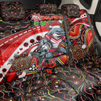 Merry Christmas Dolphins Back Car Seat Cover Aboriginal Santa Rugby Mascot - Redcliffe