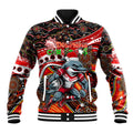 Merry Christmas Dolphins Baseball Jacket Aboriginal Santa Rugby Mascot - Redcliffe