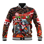 Merry Christmas Dolphins Baseball Jacket Aboriginal Santa Rugby Mascot - Redcliffe