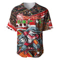 Merry Christmas Dolphins Baseball Jersey Aboriginal Santa Rugby Mascot - Redcliffe