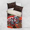 Merry Christmas Dolphins Bedding Set Aboriginal Santa Rugby Mascot - Redcliffe
