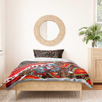 Merry Christmas Dolphins Bedding Set Aboriginal Santa Rugby Mascot - Redcliffe