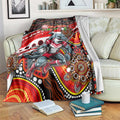 Merry Christmas Dolphins Blanket Aboriginal Santa Rugby Mascot - Redcliffe