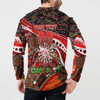 Merry Christmas Dolphins Button Sweatshirt Aboriginal Santa Rugby Mascot - Redcliffe