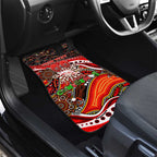 Merry Christmas Dolphins Car Mats Aboriginal Santa Rugby Mascot - Redcliffe