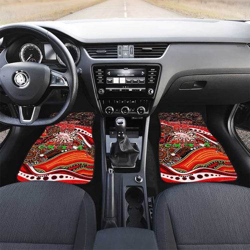 Merry Christmas Dolphins Car Mats Aboriginal Santa Rugby Mascot - Redcliffe