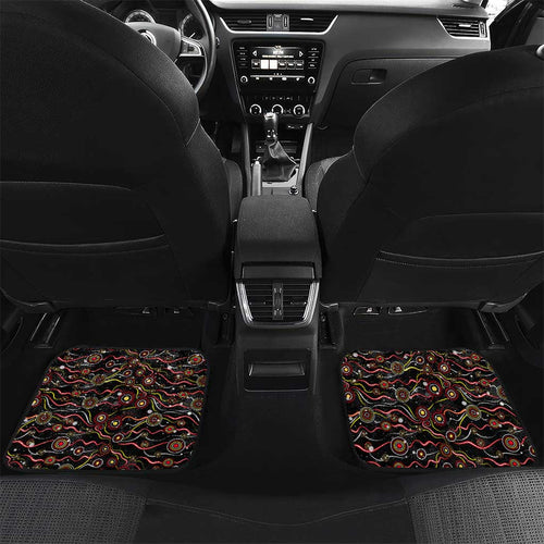 Merry Christmas Dolphins Car Mats Aboriginal Santa Rugby Mascot - Redcliffe