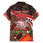 Merry Christmas Dolphins Family Matching Off Shoulder Short Dress and Hawaiian Shirt Aboriginal Santa Rugby Mascot - Redcliffe