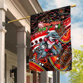Merry Christmas Dolphins Garden Flag Aboriginal Santa Rugby Mascot - Redcliffe