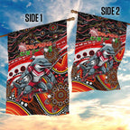 Merry Christmas Dolphins Garden Flag Aboriginal Santa Rugby Mascot - Redcliffe