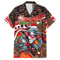 Merry Christmas Dolphins Hawaiian Shirt Aboriginal Santa Rugby Mascot - Redcliffe