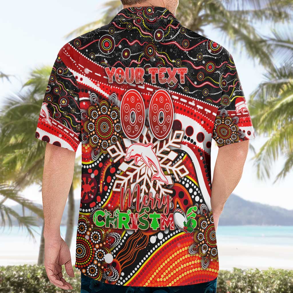 Merry Christmas Dolphins Hawaiian Shirt Aboriginal Santa Rugby Mascot - Redcliffe