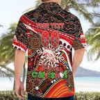 Merry Christmas Dolphins Hawaiian Shirt Aboriginal Santa Rugby Mascot - Redcliffe