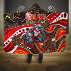 Merry Christmas Dolphins Hooded Blanket Aboriginal Santa Rugby Mascot - Redcliffe
