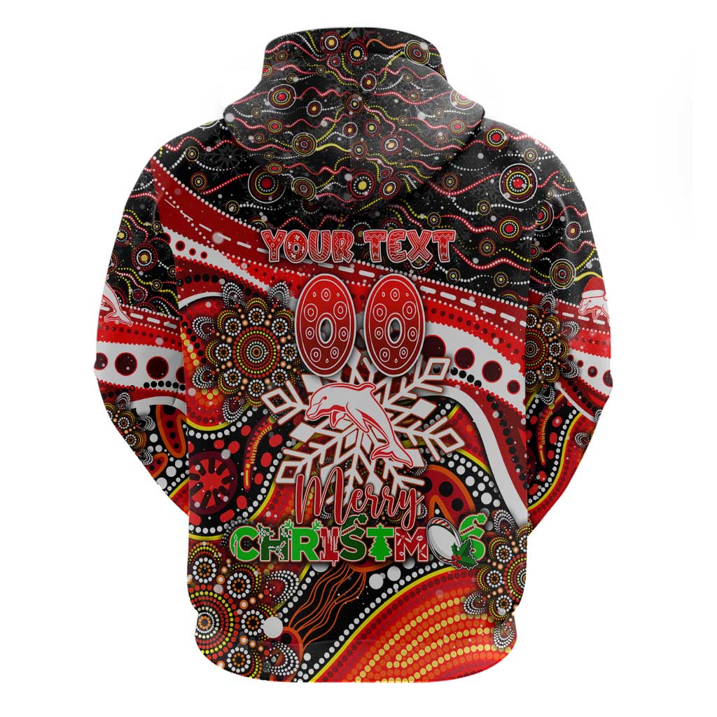 Merry Christmas Dolphins Hoodie Aboriginal Santa Rugby Mascot - Redcliffe
