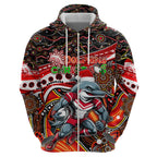 Merry Christmas Dolphins Hoodie Aboriginal Santa Rugby Mascot - Redcliffe