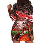 Merry Christmas Dolphins Hoodie Dress Aboriginal Santa Rugby Mascot - Redcliffe