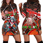 Merry Christmas Dolphins Hoodie Dress Aboriginal Santa Rugby Mascot - Redcliffe