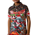 Merry Christmas Dolphins Kid Polo Shirt Aboriginal Santa Rugby Mascot - Redcliffe