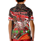 Merry Christmas Dolphins Kid Polo Shirt Aboriginal Santa Rugby Mascot - Redcliffe