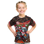 Merry Christmas Dolphins Kid T Shirt Aboriginal Santa Rugby Mascot - Redcliffe
