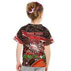 Merry Christmas Dolphins Kid T Shirt Aboriginal Santa Rugby Mascot - Redcliffe